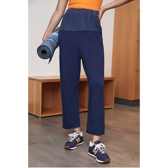 NWT Free People Movement Surfside High-Waist Joggers | Navy Blue & Orange | XS - Picture 3 of 11